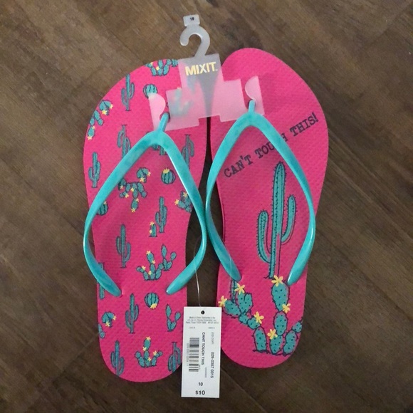 Mixit Shoes - ❌ SOLD! MIXIT | Pink Cactus Flip Flops Size: 10